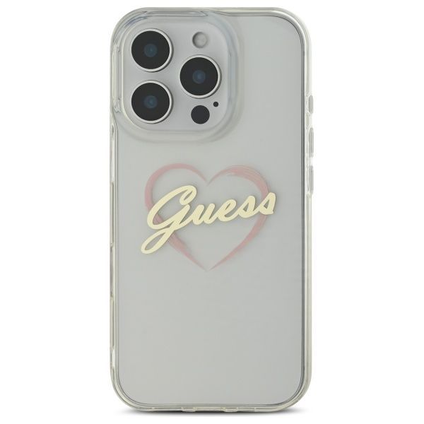 Other Phone Accessory Guess Guess IML Heart Case for iPhone 16 Pro - Transparent