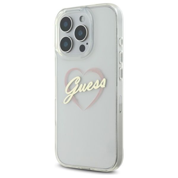 Other Phone Accessory Guess Guess IML Heart Case for iPhone 16 Pro - Transparent