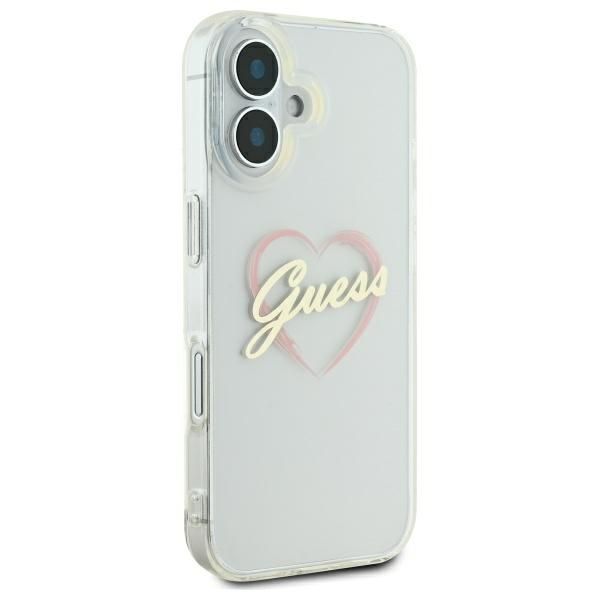 Other Phone Accessory Guess Guess IML Heart Case for iPhone 16 plus - Transparent