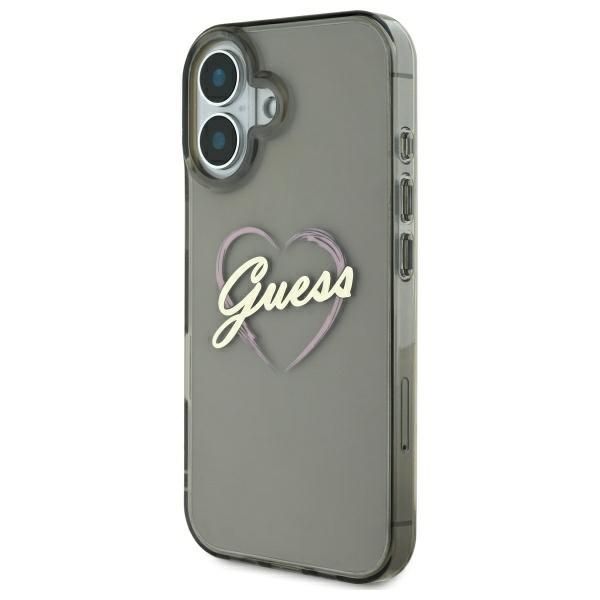 Other Phone Accessory Guess Guess IML Heart iPhone 16 Case - Black