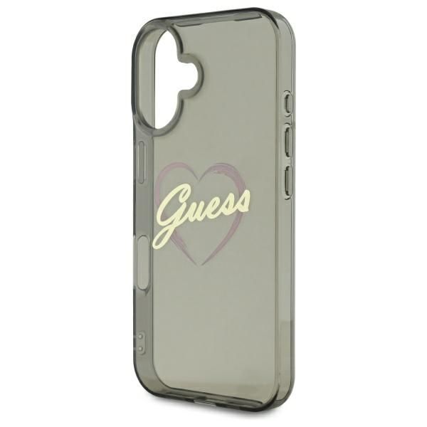 Other Phone Accessory Guess Guess IML Heart iPhone 16 Case - Black