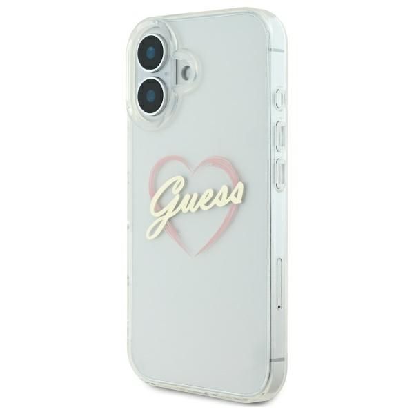 Other Phone Accessory Guess Guess IML Heart iPhone 16 Case - Transparent