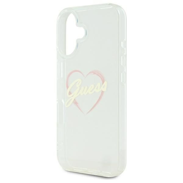 Other Phone Accessory Guess Guess IML Heart iPhone 16 Case - Transparent