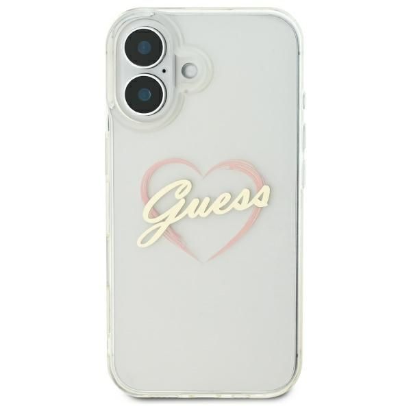 Other Phone Accessory Guess Guess IML Heart iPhone 16 Case - Transparent
