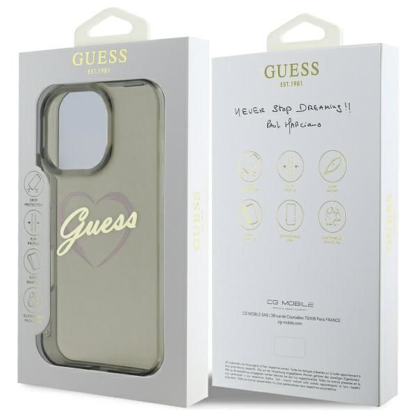 Other Phone Accessory Guess Guess IML Heart Case for iPhone 16 Pro Max - Black