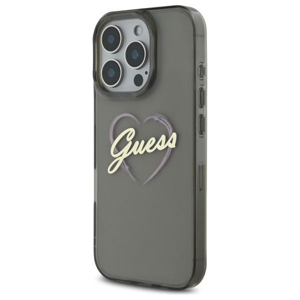 Other Phone Accessory Guess Guess IML Heart Case for iPhone 16 Pro Max - Black
