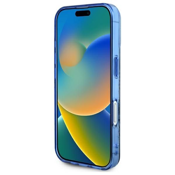 Other Phone Accessory Guess Guess IML Peony On 4G Background MagSafe case for iPhone 16 - blue