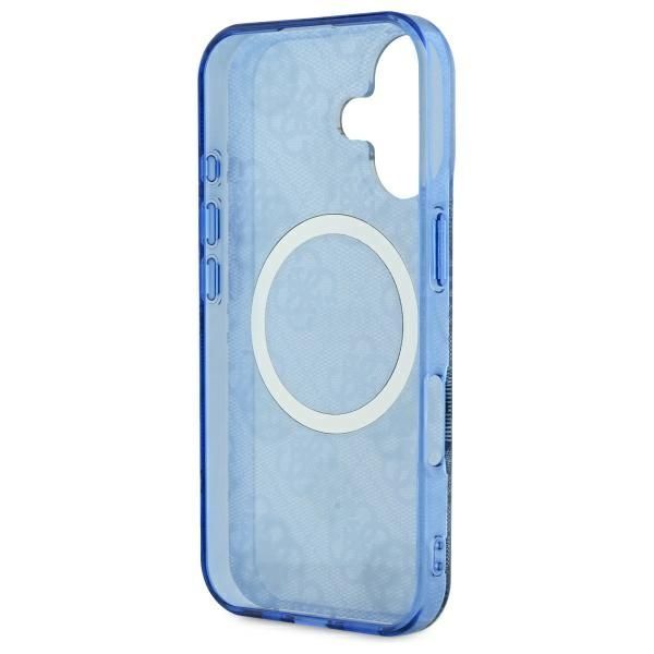 Other Phone Accessory Guess Guess IML Peony On 4G Background MagSafe case for iPhone 16 - blue