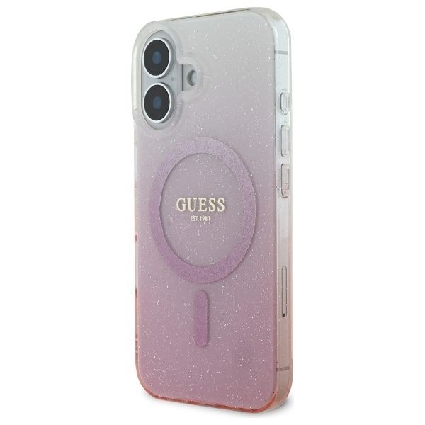 Other Phone Accessory Guess Guess IML Glitter Gradient MagSafe iPhone 16 Case - Pink