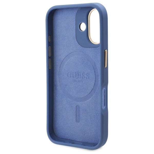 Other Phone Accessory Guess Guess 4G Logo Plate MagSafe iPhone 16 Case - Blue