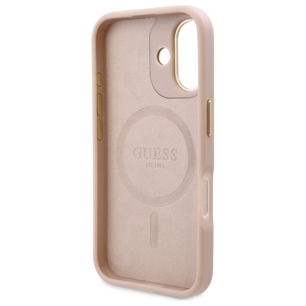 Other Phone Accessory Guess Guess 4G Logo Plate MagSafe iPhone 16 Case - Pink