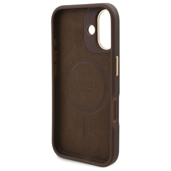 Other Phone Accessory Guess Guess 4G Logo Plate MagSafe iPhone 16 Plus Case - Brown