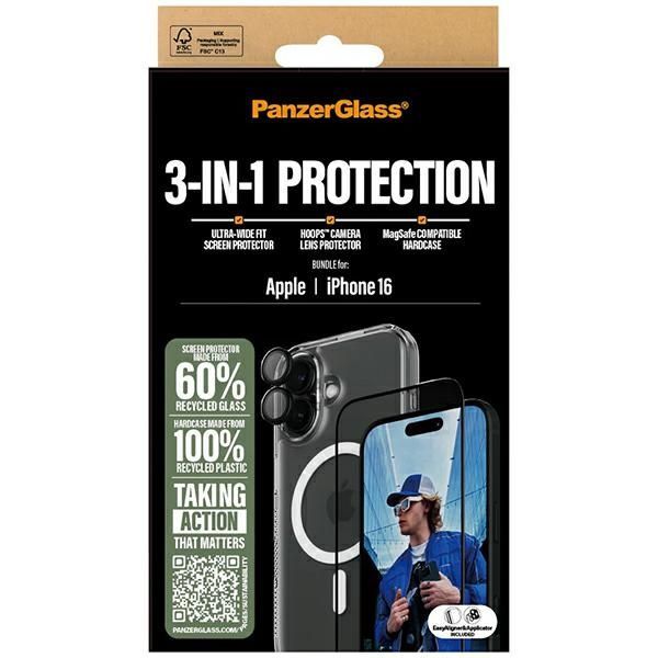 Other Phone Accessory Panzer Glass PanzerGlass Bundle 3in1 iPhone 16 6.1" D3O Hardcase + Screen Protector UWF+ Lens B1291+2861+1283