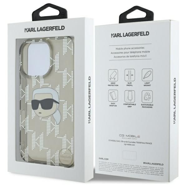 Other Phone Accessory Karl Lagerfeld Karl Lagerfeld IML Karl Head Electroplated iPhone 16 Pro Case - Black
