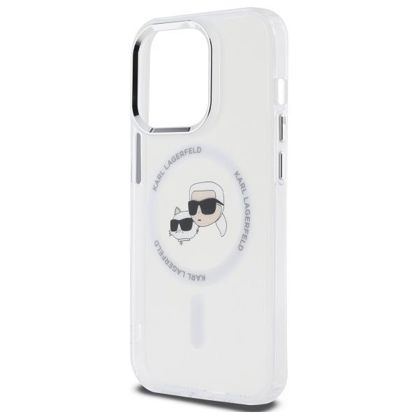 Other Phone Accessory Karl Lagerfeld Karl Lagerfeld IML Metal Karl & Choupette Head MagSafe Case for iPhone 14 Pro Max - White