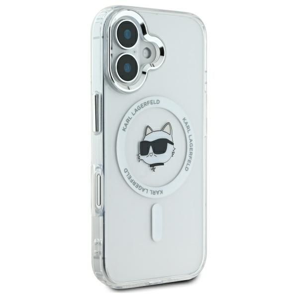 Other Phone Accessory Karl Lagerfeld Karl Lagerfeld IML Metal Choupette Head MagSafe case for iPhone 16 Plus - white