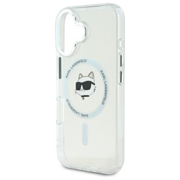 Other Phone Accessory Karl Lagerfeld Karl Lagerfeld IML Metal Choupette Head MagSafe case for iPhone 16 Plus - white