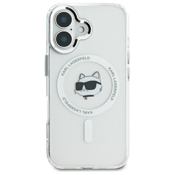 Other Phone Accessory Karl Lagerfeld Karl Lagerfeld IML Metal Choupette Head MagSafe case for iPhone 16 Plus - white