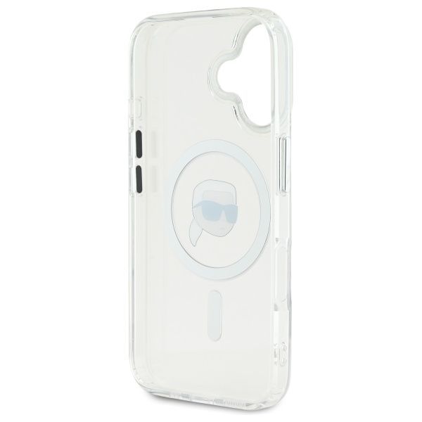 Other Phone Accessory Karl Lagerfeld Karl Lagerfeld IML Metal Karl Head MagSafe iPhone 16 Case - White