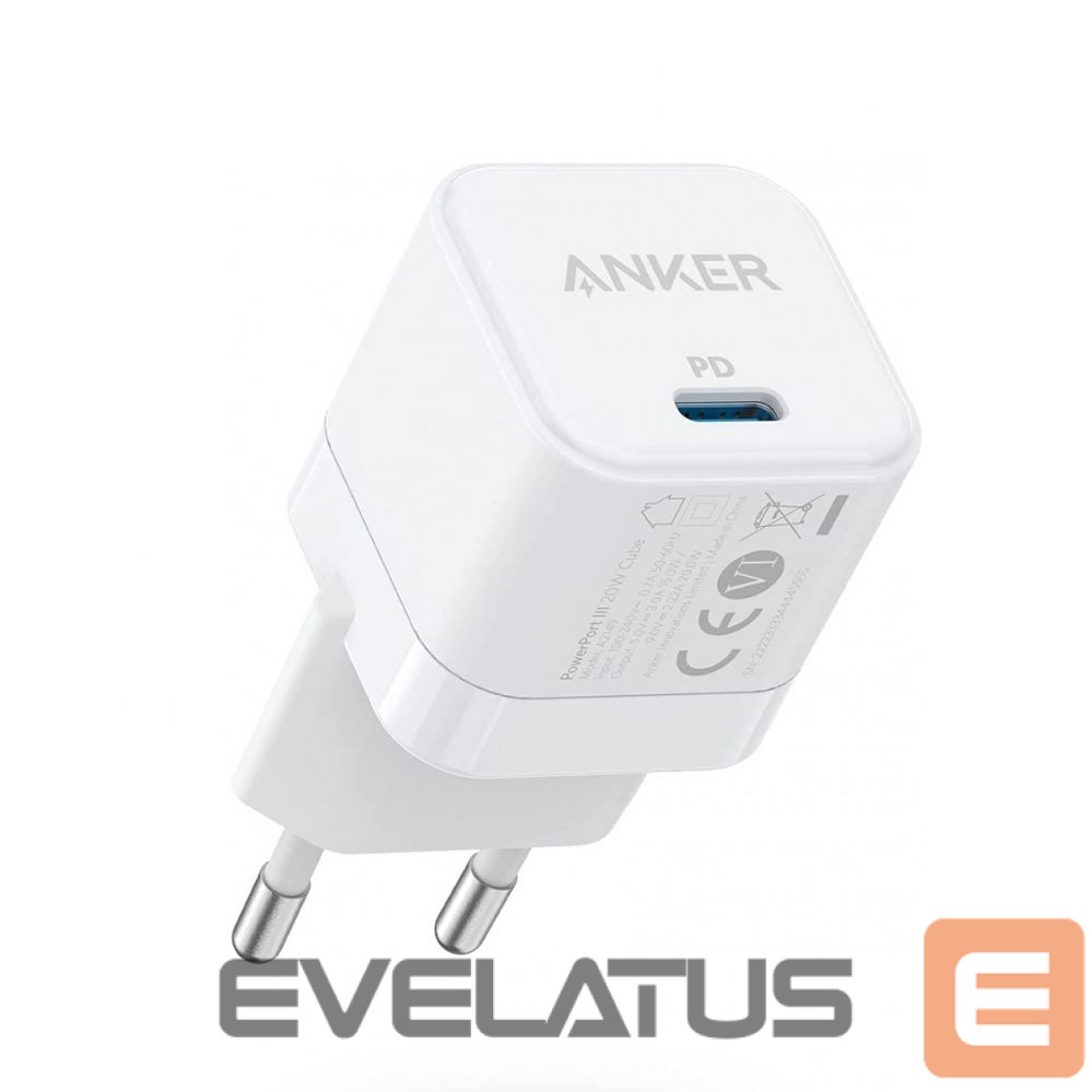 Controller Anker Wall Charger 20W 1C Cube, White |