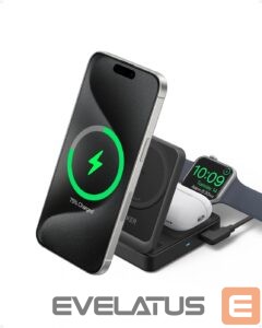 Controller Anker  MagGo Magnetic Wireless Charger (Qi 2.0, 15W), Foldable 3-in-1 with Charger Bundle, Black | 