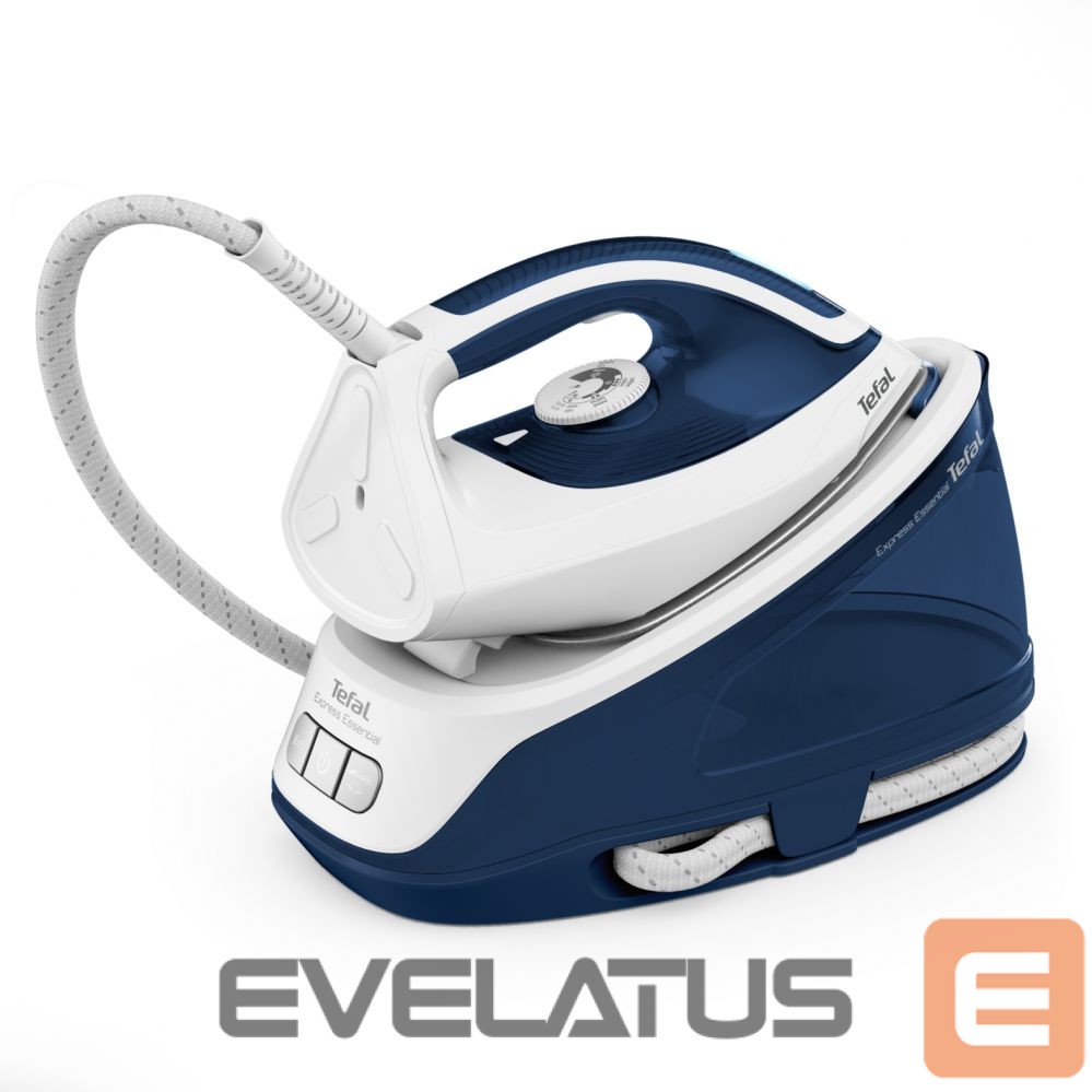 Iron TEFAL | Express Essential Steam Station | SV6116E0 | 2200 W | 1.4 L | 5 to 6 bar | Auto power off | Vertical steam function | Calc-clean function | White/ Blue