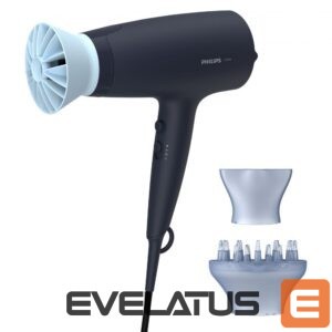 Veselības aizsardzība Philips  Hair Dryer BHD360/20 2100 W, Number of temperature settings 6, Ionic function, Diffuser nozzle, Black/Blue 