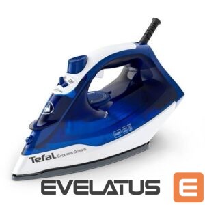 Iron TEFAL  FV2838E0 Steam Iron, 2400 W, Water tank capacity 270 ml, Continuous steam 40 g/min, Blue/White 