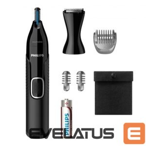 Plaukų kirpimo mašinėlė Philips  Nose, Ear, Eyebrow and Detail Hair Trimmer NT5650/16 Black 