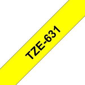 Eksploatacinės medžiagos spausdintuvams Brother  TZe-631 Laminated Tape Black on Yellow, TZe, 8 m, 1.2 cm 