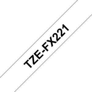 Printer accessories Brother  TZe-FX221 Flexible ID Laminated Tape Black on White, TZe, 0.9 cm, 8 m 