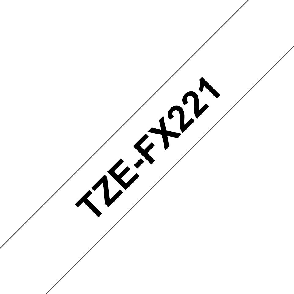 Printer accessories Brother TZe-FX221 Flexible ID Laminated Tape Black on White, TZe, 0.9 cm, 8 m