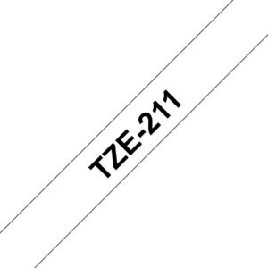 Printer accessories Brother  TZe-211 Laminated Tape Black on White, TZe, 8 m, 6 mm 