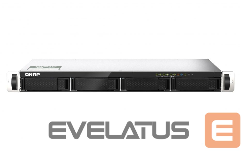 Zibatmiņa QNAP 4-Bay NAS TS-435XeU-4G Up to 4 HDD/SSD Hot-Swap, CN9130 / CN9131 ARMv8 Cortex-A72 Quad-Core, Processor frequency 2.2 GHz, 4 GB, DDR4, 2x10 Gigabit Ethernet SFP+; 2x2.5 Gigabit Ethernet; 2 x M.2 2280 1x PCIe Gen 3; 2x USB 3.2 Gen 1; 2x USB 2.0