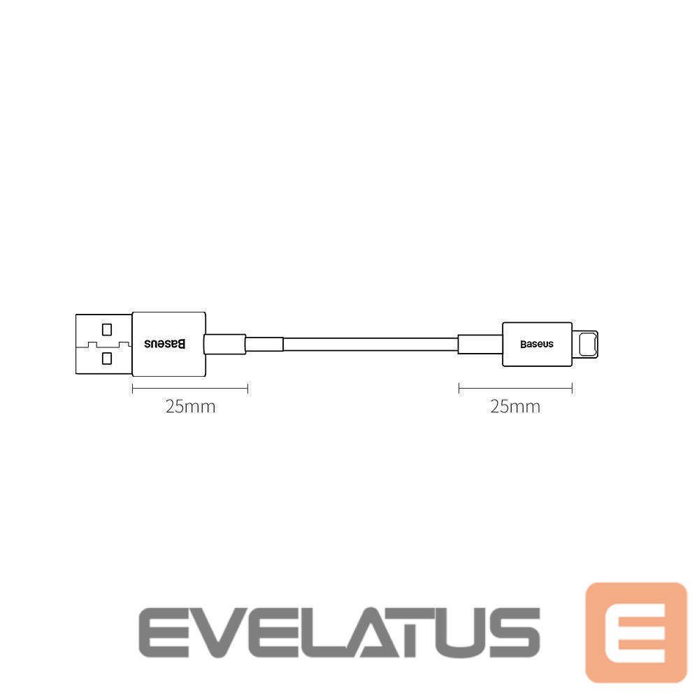 Kabelis Baseus Baseus Superior USB - Lightning cable 2.4A 0.25 m White (CALYS-02)