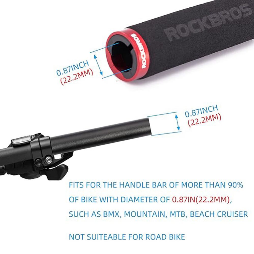 Jalgratta tarvik Rockbros Rockbros BT1001BKRD sponge bicycle handlebar grips - black and red
