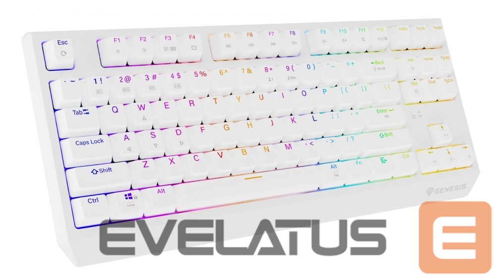 Arvuti klaviatuur Genesis THOR 230 | Mechanical Gaming Keyboard | Wireless | US | White | 2.4 GHz, Bluetooth, USB | Outemu Red