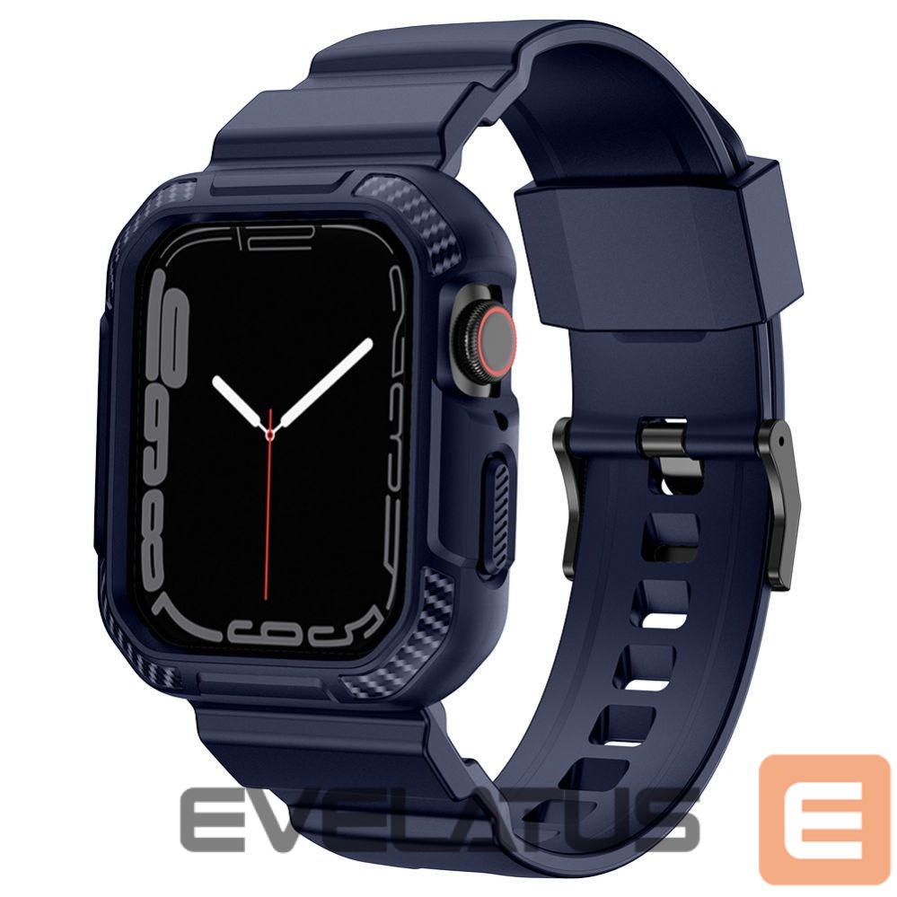 Rihm Kingxbar Kingxbar CYF106 2in1 armored case for Apple Watch SE, 9, 8, 7, 6, 5, 4, 3, 2, 1 (41, 40, 38 mm) with strap blue