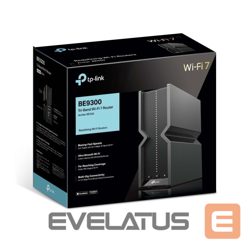 Ruuterid TP-Link WRL ROUTER 9300MBPS WI-FI 7/TRI-BAND ARCHER BE550