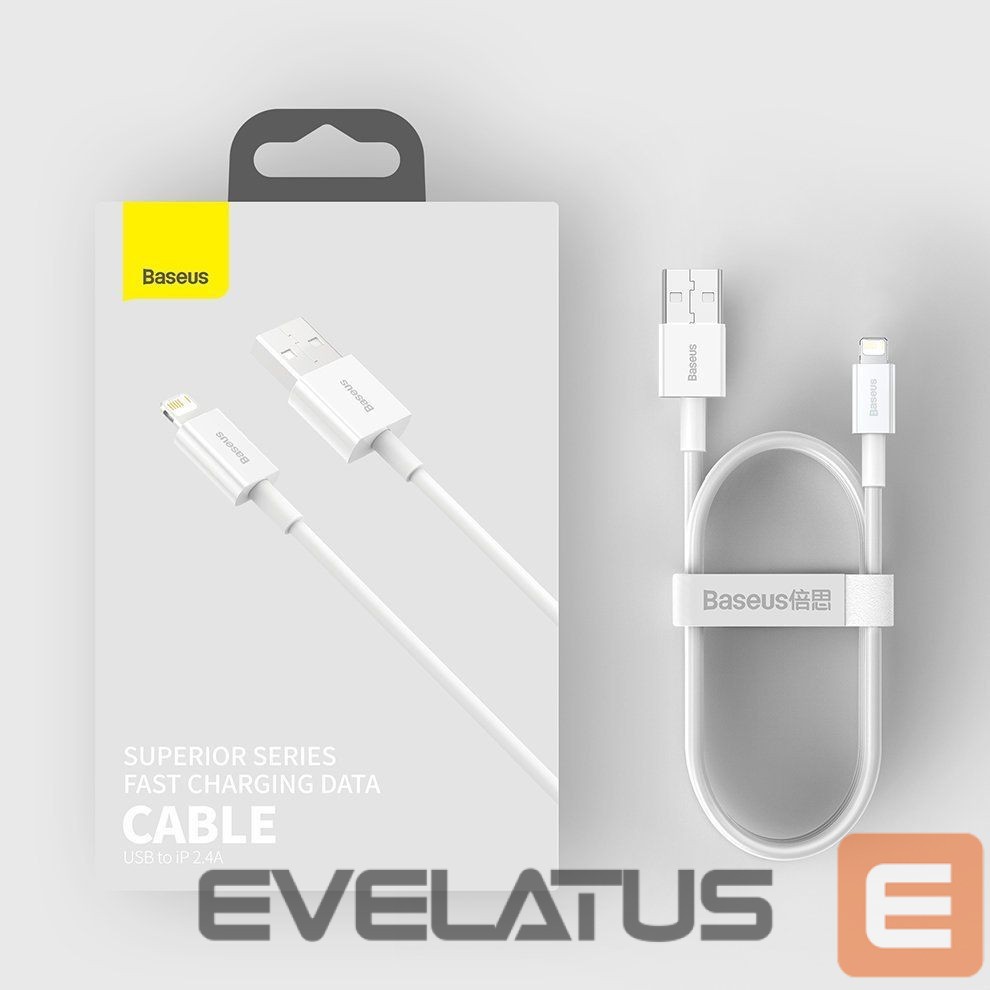 Kabelis Baseus Baseus Superior USB - Lightning cable 2.4A 0.25 m White (CALYS-02)