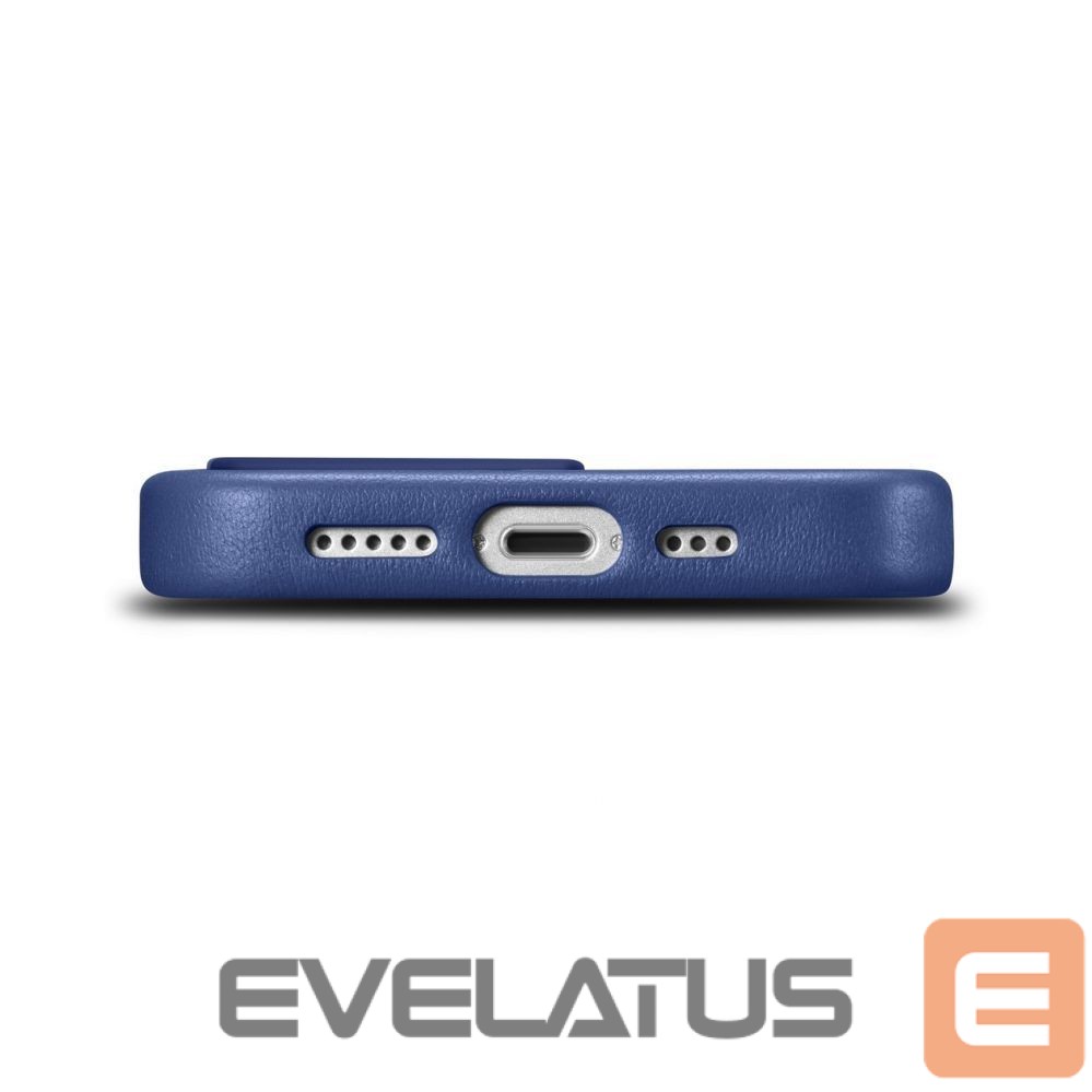 Aizmugurējais vāciņš iCarer iCarer Case Leather Cover Genuine Leather Case for iPhone 14 Pro Max blue (WMI14220708-BU) (MagSafe compatible)