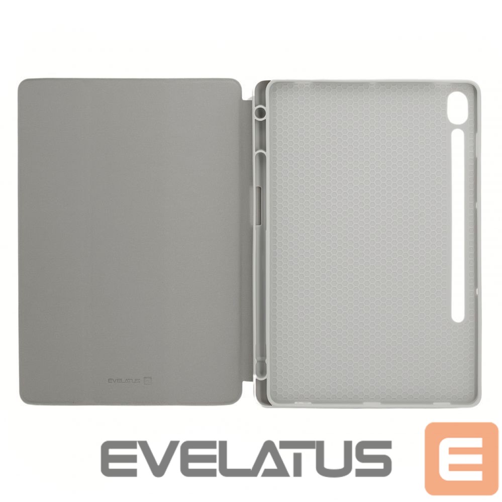 Book case Evelatus Galaxy Tab S9 Tablet case with imitate microfiber inside Silver