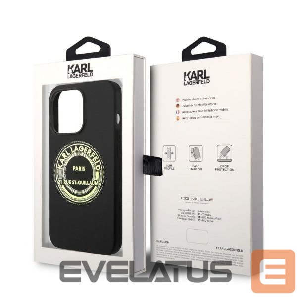 Aizmugurējais vāciņš Karl Lagerfeld Karl Lagerfeld KLHCP14XSRSGRCK iPhone 14 Pro Max 6.7 "hardcase black / black Silicone RSG