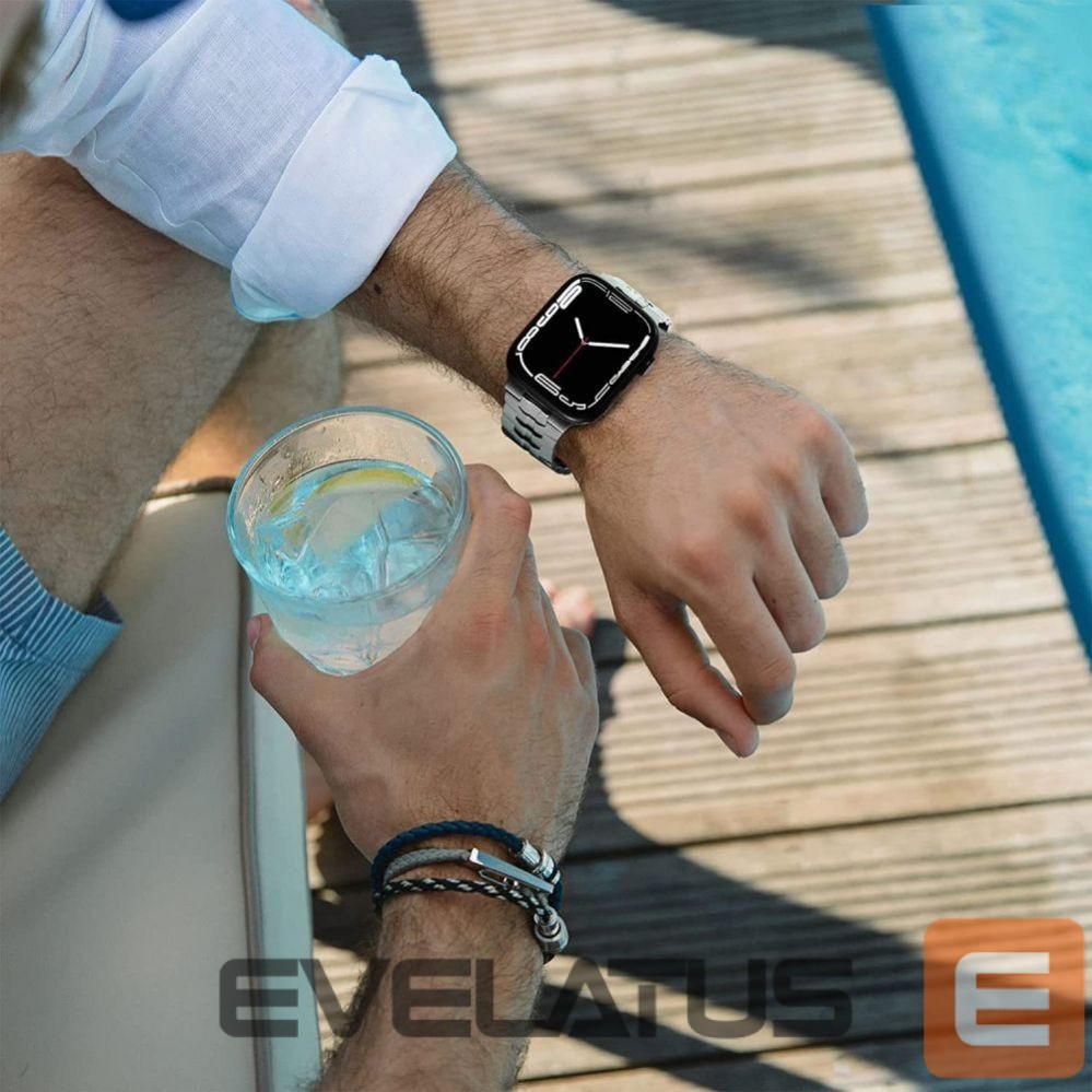 Strap Tech-Protect Tech-Protect Stainless Line Bracelet for Apple Watch 4 / 5 / 6 / 7 / 8 / 9 / SE / Ultra 1 / 2 (42/44/45/49 mm) - Titanium Orange