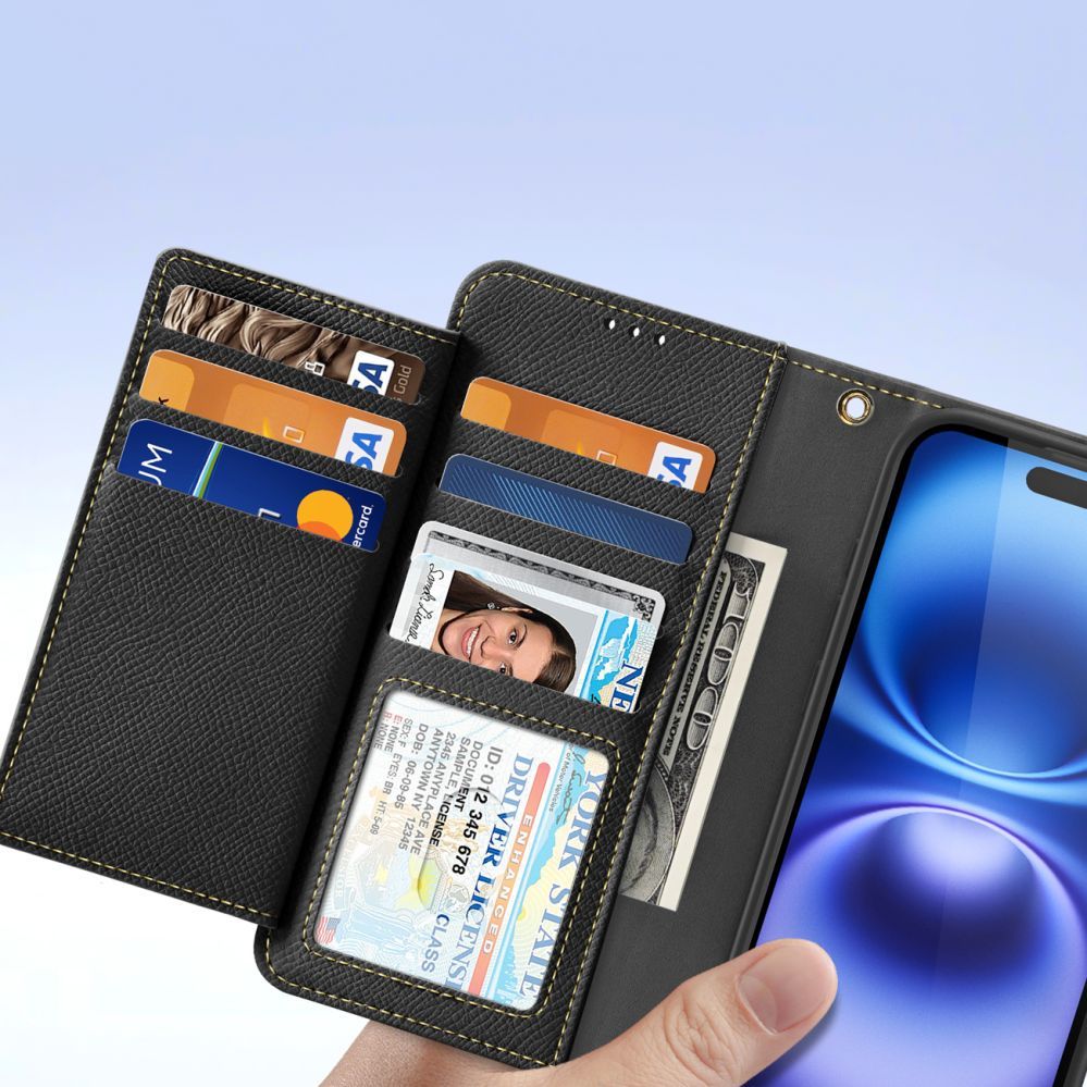 Back panel cover Dux Ducis Dux Ducis Lawa Leather Case for iPhone 16 - Black