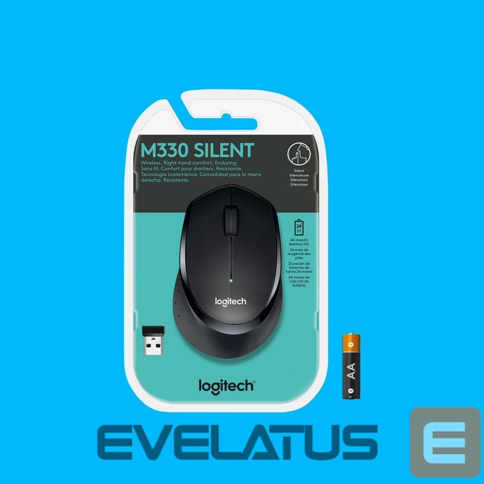 Datora pele Logitech | Mouse | M330 Silent Plus | Wireless | Black