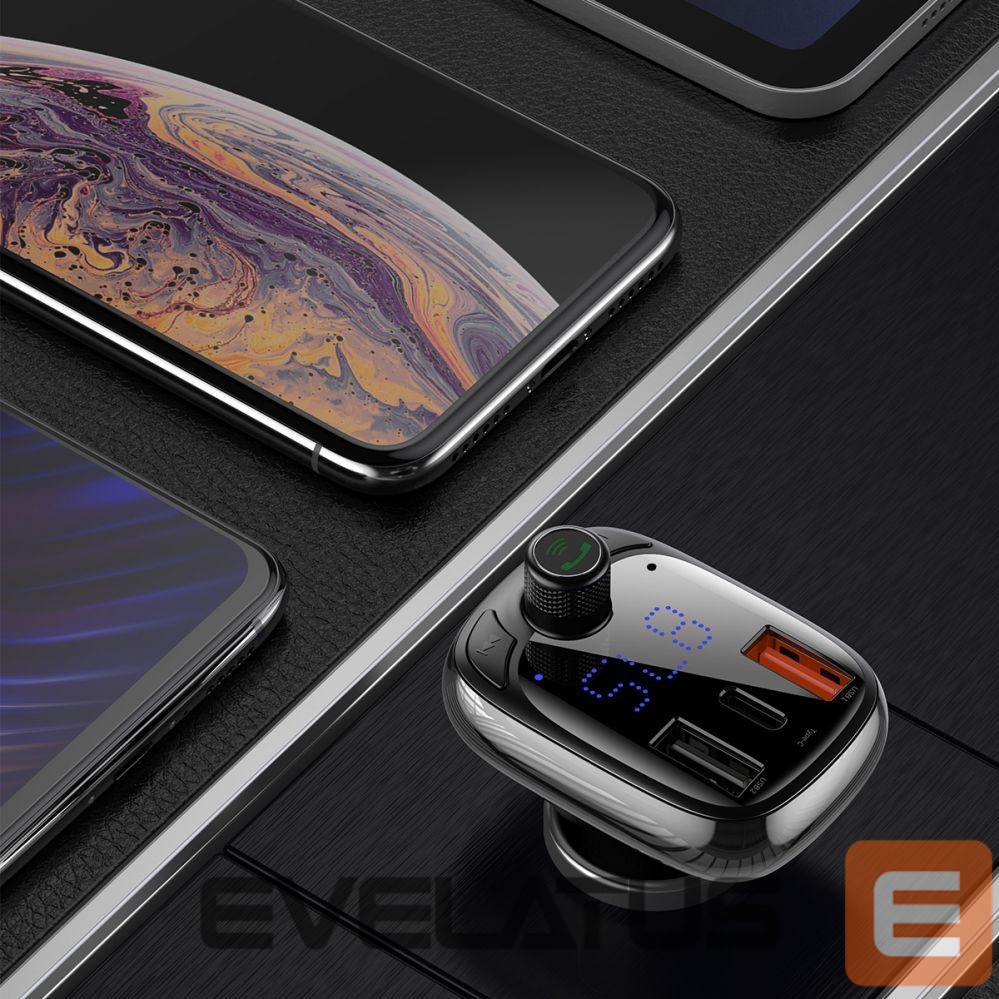 FM transmitter Baseus Bluetooth transmitter / car charger Baseus S-13 (Overseas Edition) - black