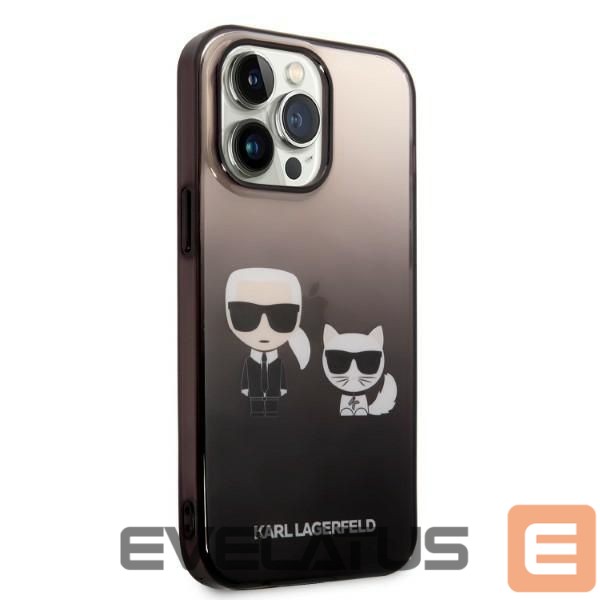 Back panel cover Karl Lagerfeld Karl Lagerfeld KLHCP14LTGKCK iPhone 14 Pro 6.1 "hardcase black / black Gradient Ikonik Karl & Choupette