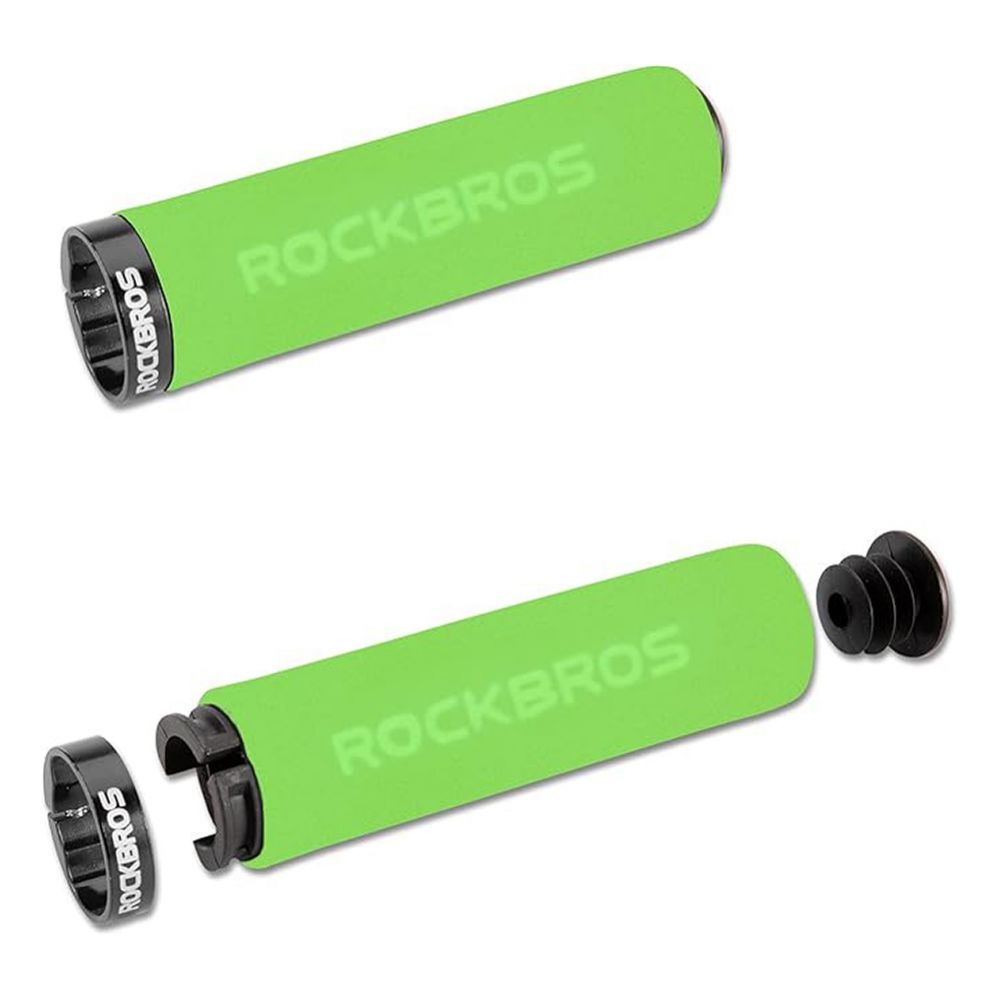 Jalgratta tarvik Rockbros Rockbros BT1001GNBK sponge bicycle handlebar grips - green and black