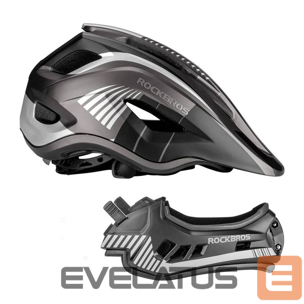 Bicycle accessory Rockbros Rockbros TT-32SBTG-S children's bicycle helmet with removable chinbar, size S - gray